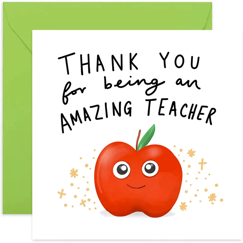 Apple Teacher Card: Thank You for Being an Amazing Teacher