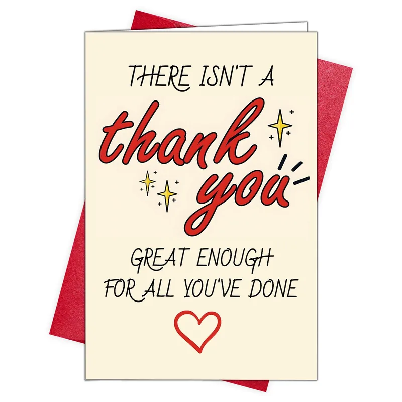 Thank You Great Enough Card: a red script thank you