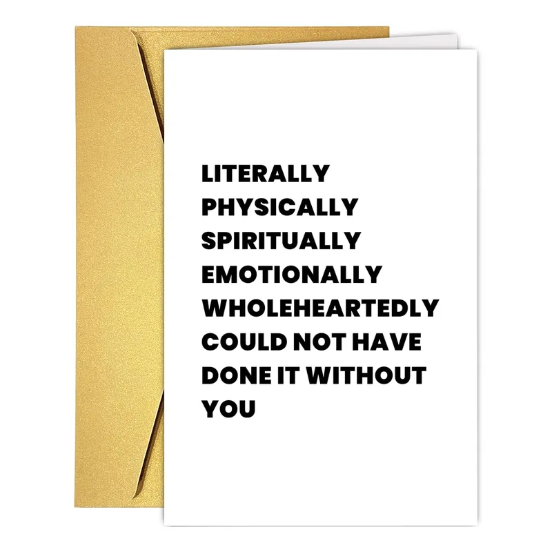 Literally Physically Spiritually Card – Greeting Card in black