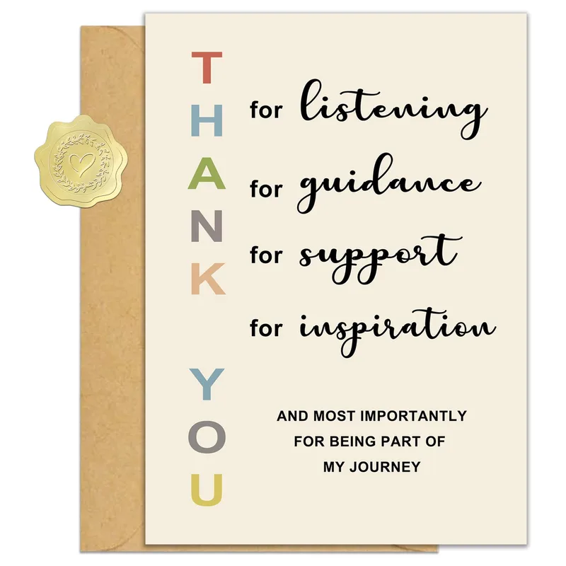 Journey Thank You Card for Listening, Guidance and Support