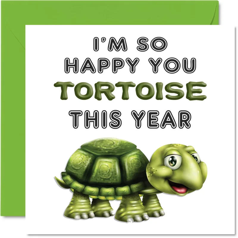 Tortoise Pun Card for a Slow and Steady Friend