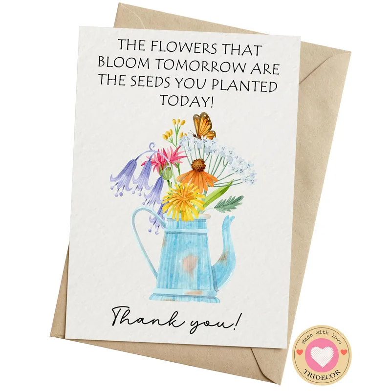Seeds You Planted Card: Wildflowers in a Watering Can