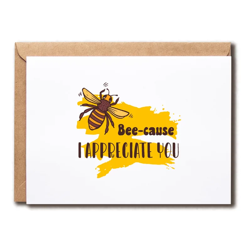 Appreciation Bee Card: a cheerful thank-you with a bee