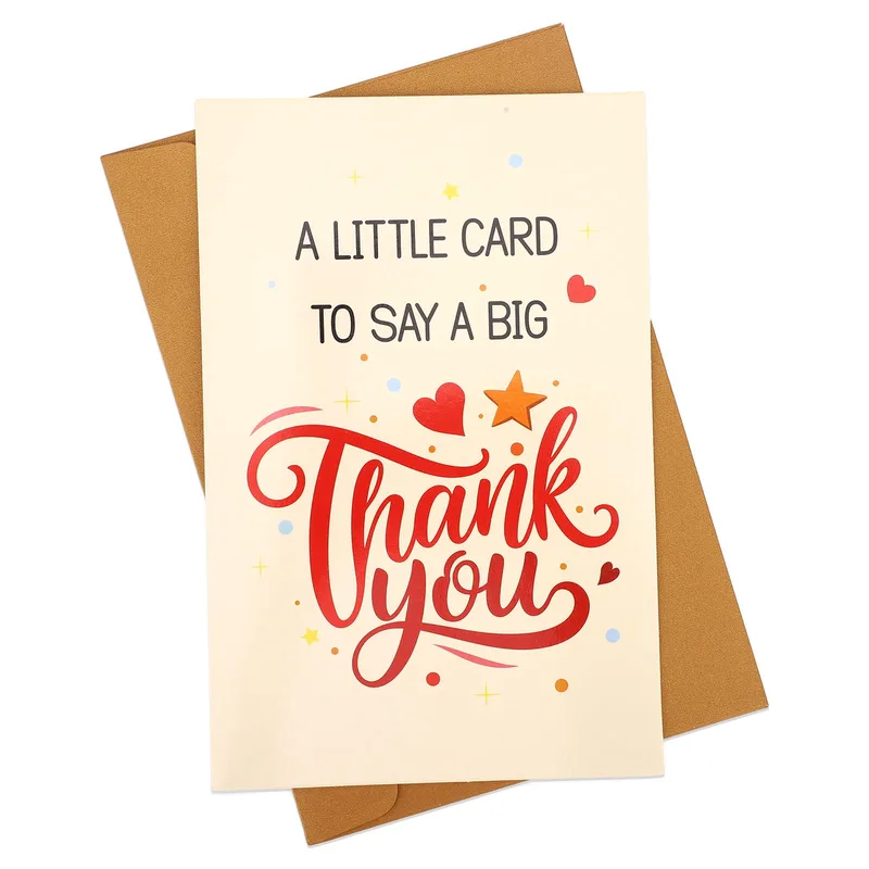 Red Script Thank Card: A Little Card, a Big Thanks