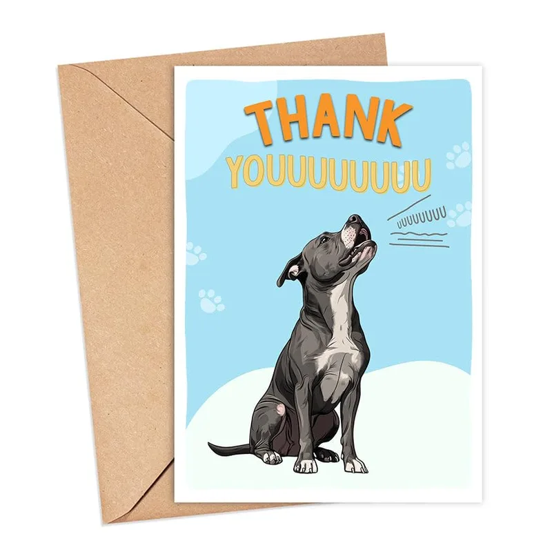 Howling Dog Thank You Card for Every Good Deed
