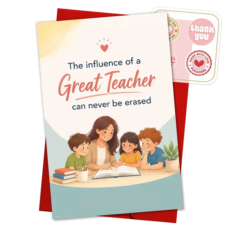 The influence Card for a Great Teacher Thank You