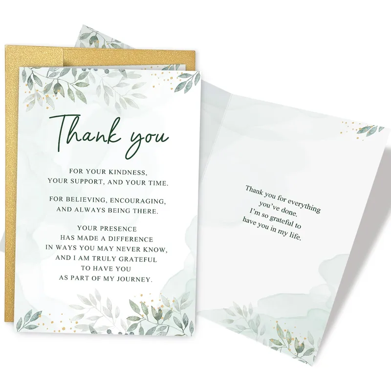 Green Leaves Thank You Card for Someone Who Helped