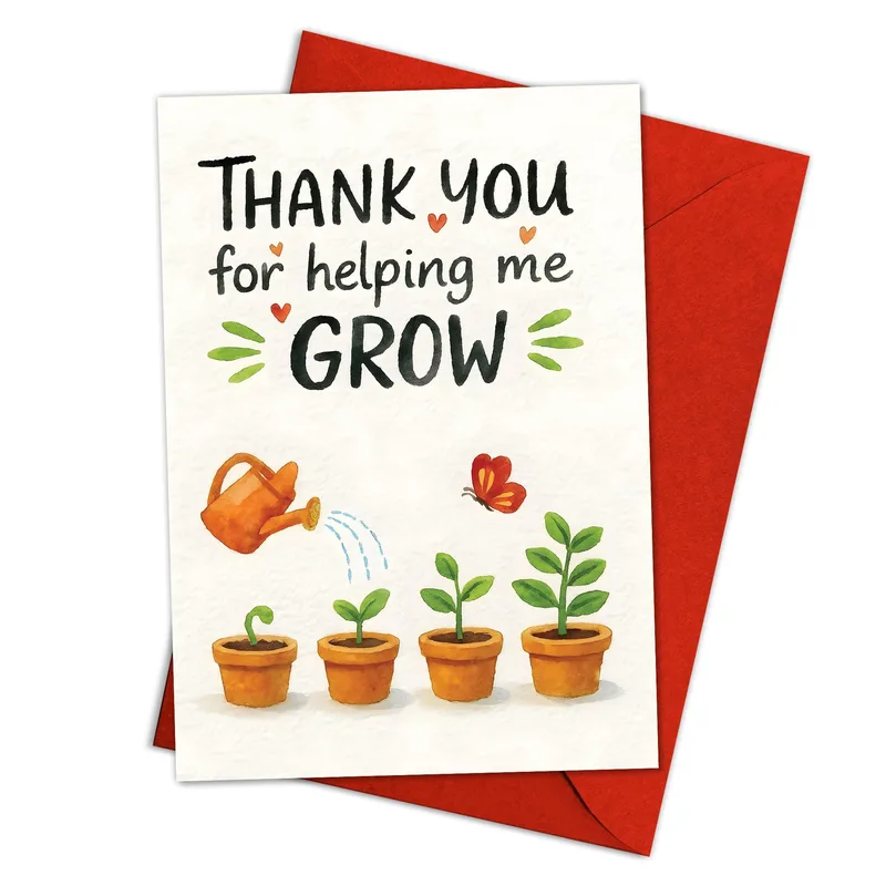 Gardening Thank You Card for Someone Who Helped You Grow