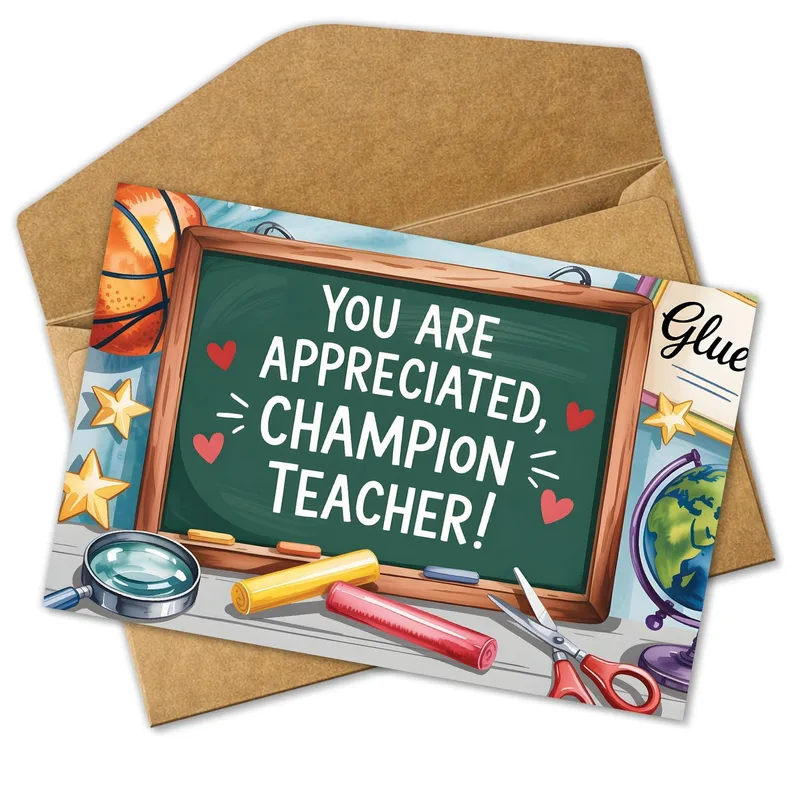 Champion Teacher Card for Thank You Moments