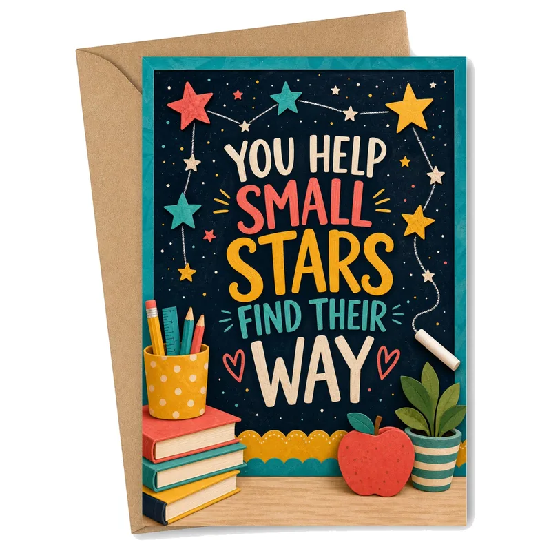 You Help Small Stars Card for Teachers Who Guide