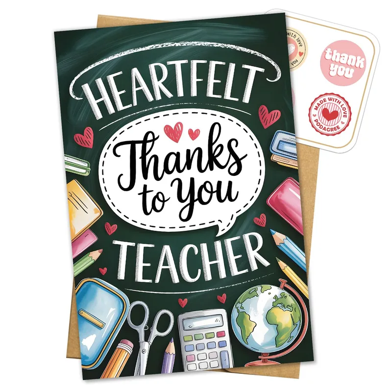 Heartfelt Teacher Card for Thanking the Classroom Hero