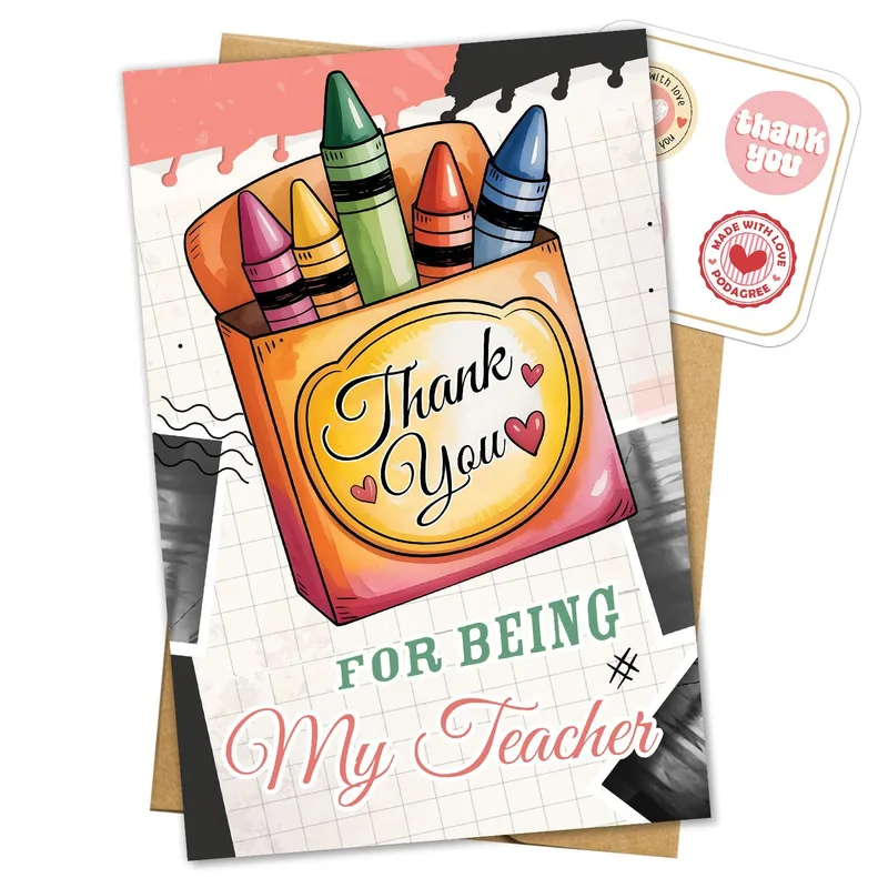 Crayon Box Teacher Card: A Thank You Your Teacher Will Keep