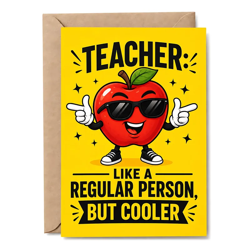 Teacher Like a Regular Card: Cool Apple Thank You