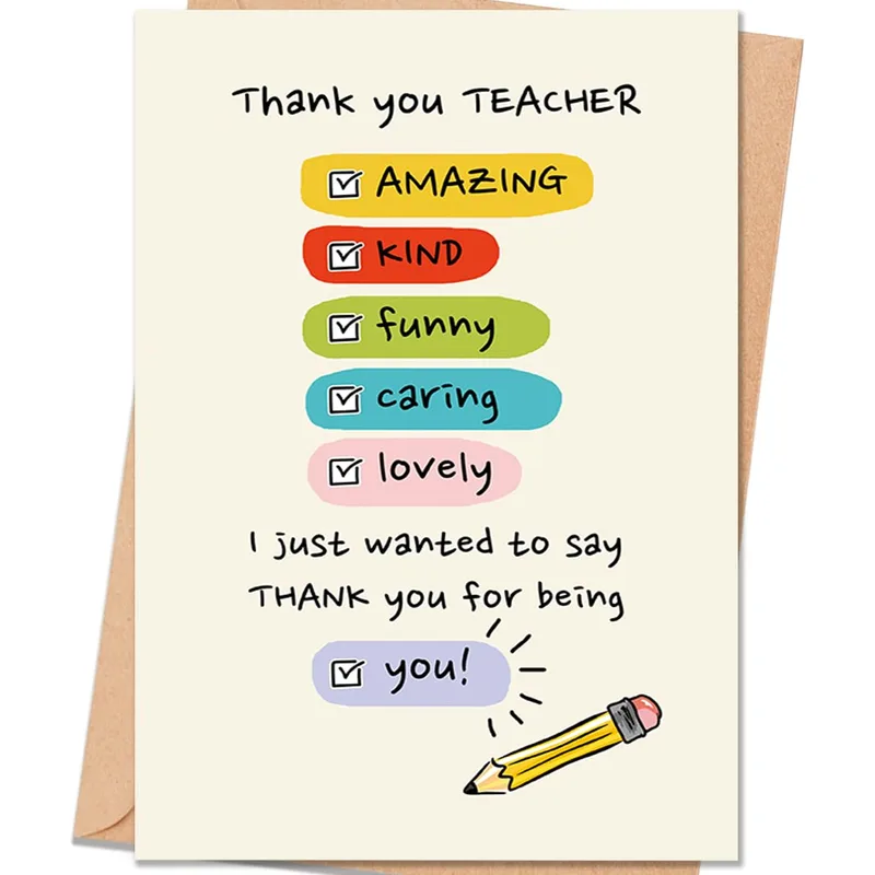Thank You Teacher Amazing Card for a Favorite Educator