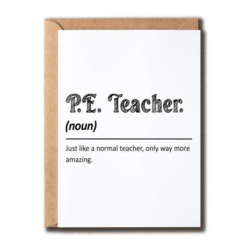 PE Teacher Card: A Definition Worth Framing