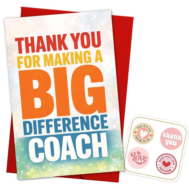Colorful Bokeh Typography Card for Thanking a Coach
