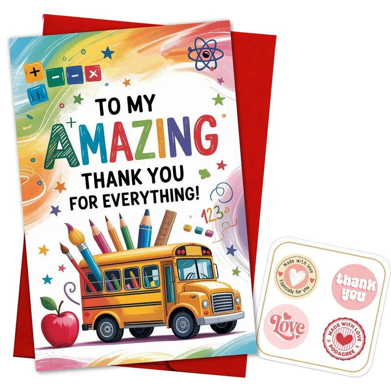 To My Amazing Thank Card: School Bus Thank You