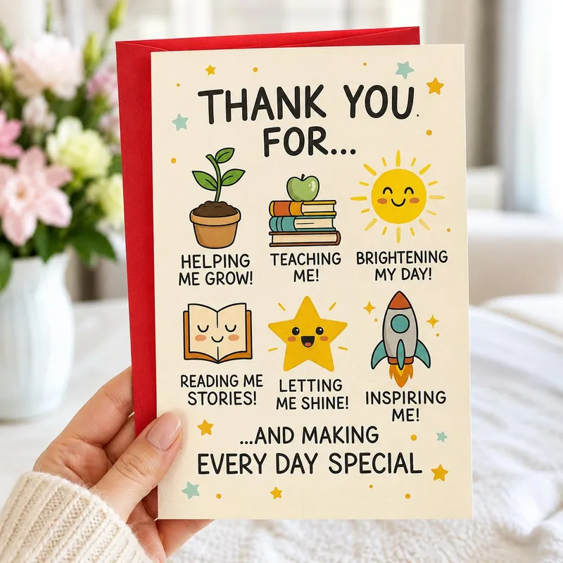 Thank You for Making Every Day Card for Teachers and Helpers