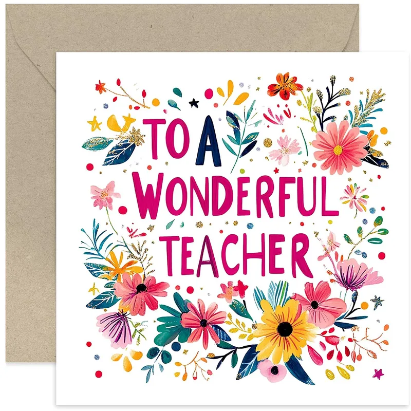 Floral Teacher Appreciation Card for Someone Special