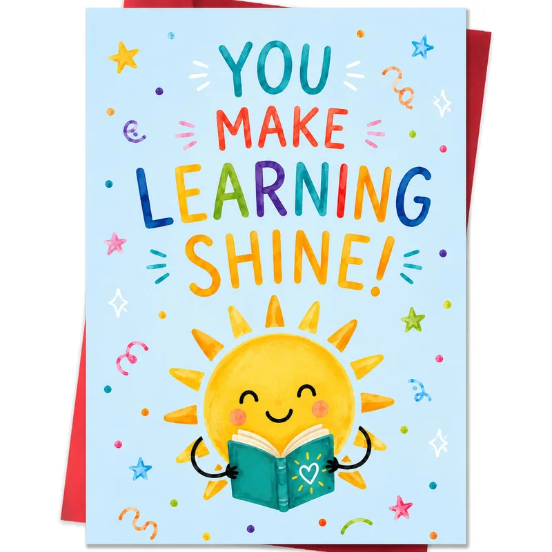 Learning Shine Teacher Card: A Sunny Thank You