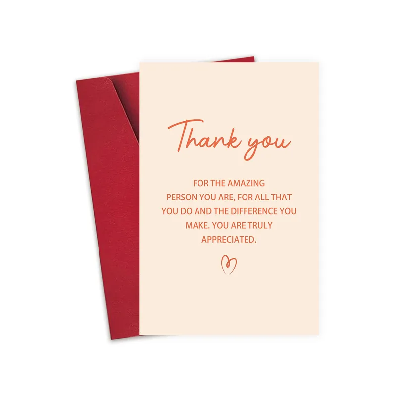 Thank You for The Amazing Card with Coral Script Heart