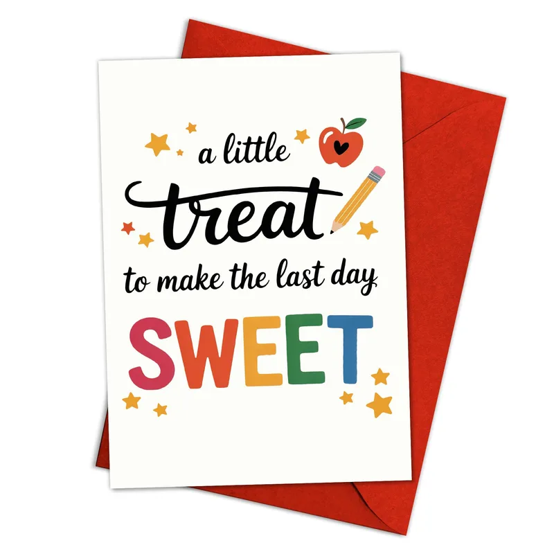Last Day Teacher Card for a Sweet Farewell Message