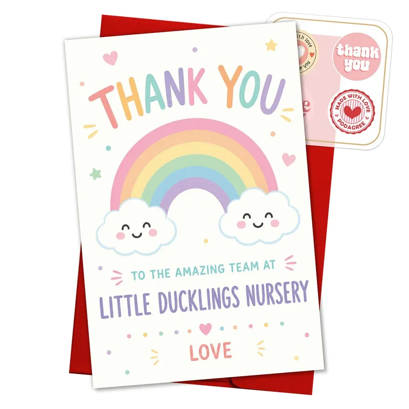 Nursery Teacher Thank You Card for Little Ducklings Staff Appreciation
