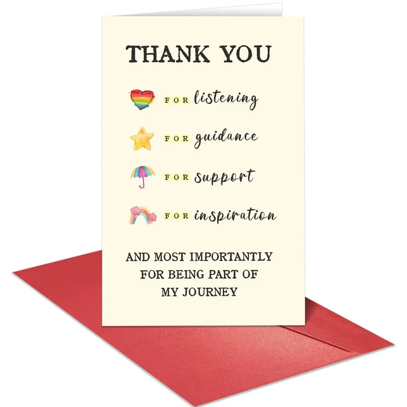 Rainbow Icons Cream Card for Mentor and Teacher Appreciation