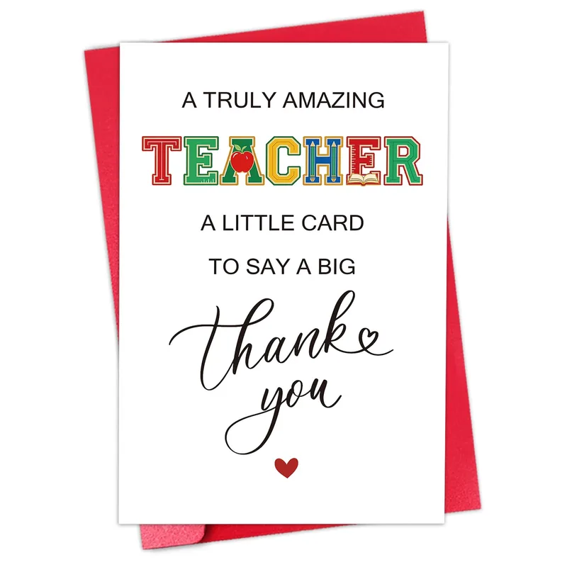Colorful Teacher Letters Card for Educators