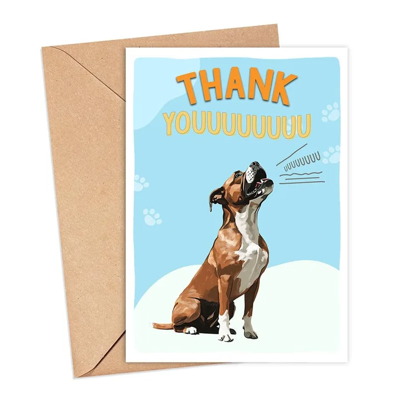 Boxer Dog Thank You Card for Pawsitive Gratitude
