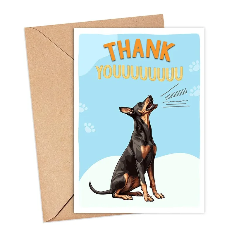 Doberman Thank You Card for Dog Lovers and Teachers