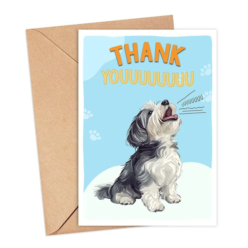 Fluffy Dog Thank You Card for Havanese Lovers and Grateful Pet Parents