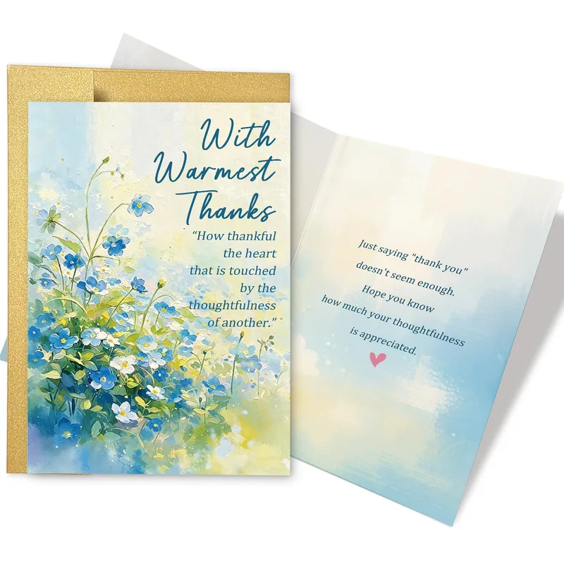 Blue Wildflowers Thank You Card: A Watercolor Appreciation Note