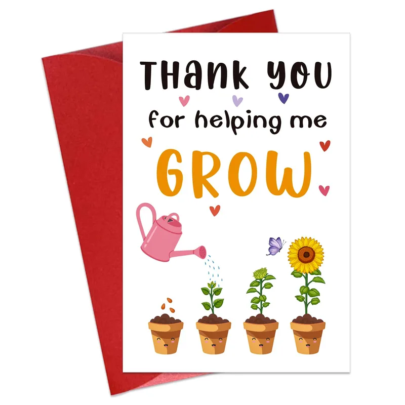 Plant Growth Stages Teacher Card: Thank You for Helping Me Grow