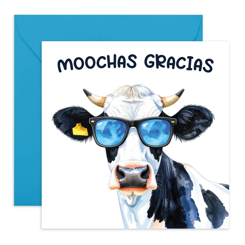 Cool Cow Sunglasses Thank You Card for Humorous Appreciation
