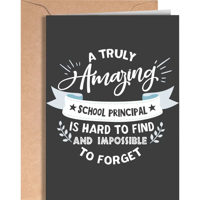Chalkboard Ribbon Banner Teacher Card for Principals