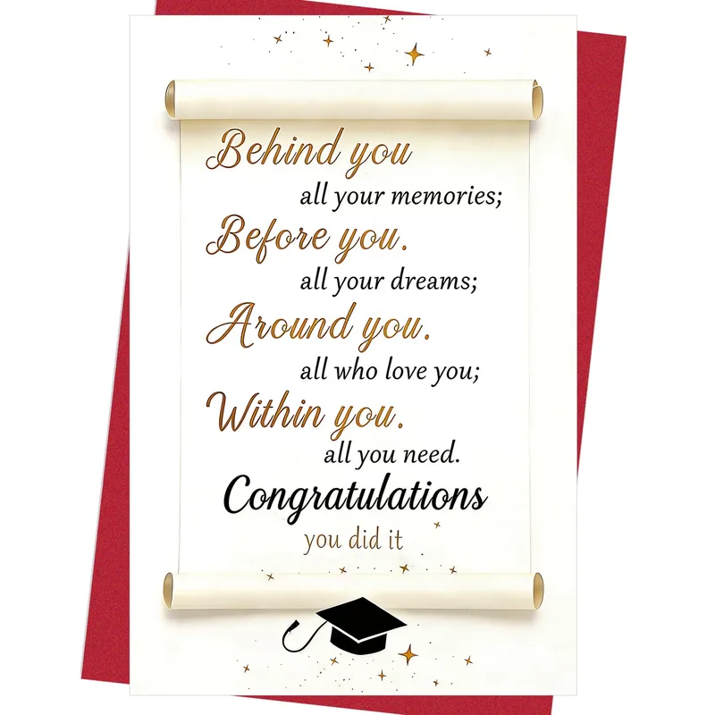 Scroll Graduation Cap Congratulations Card for New Alumni