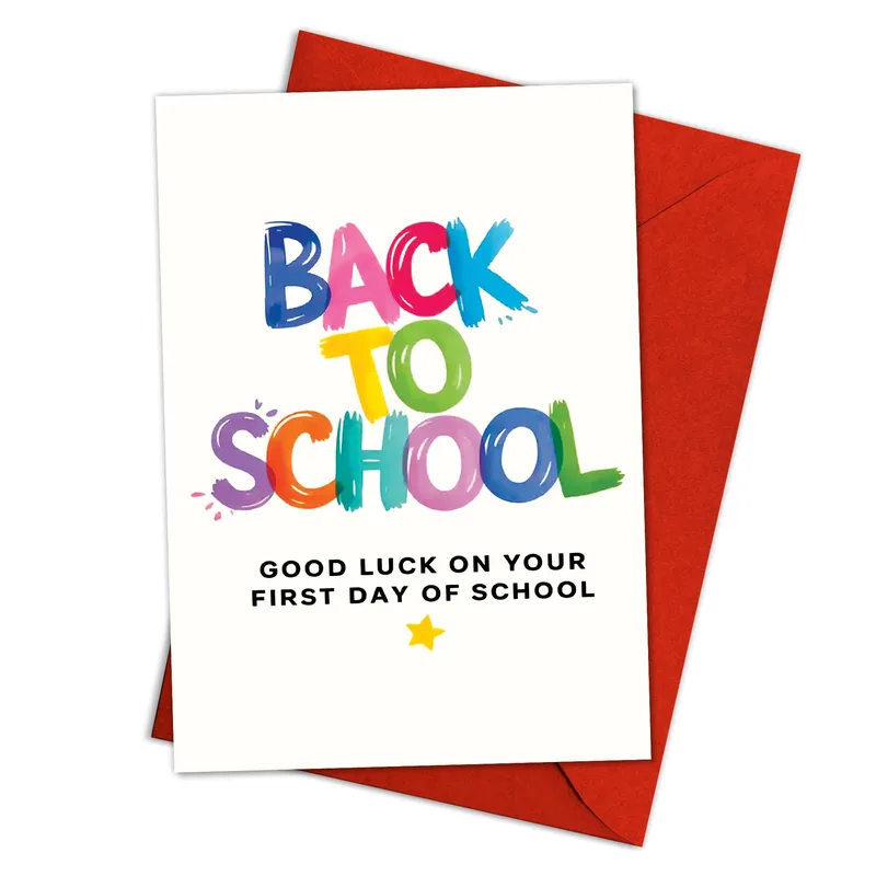 To School Type Good Luck Card for a Colorful First Day