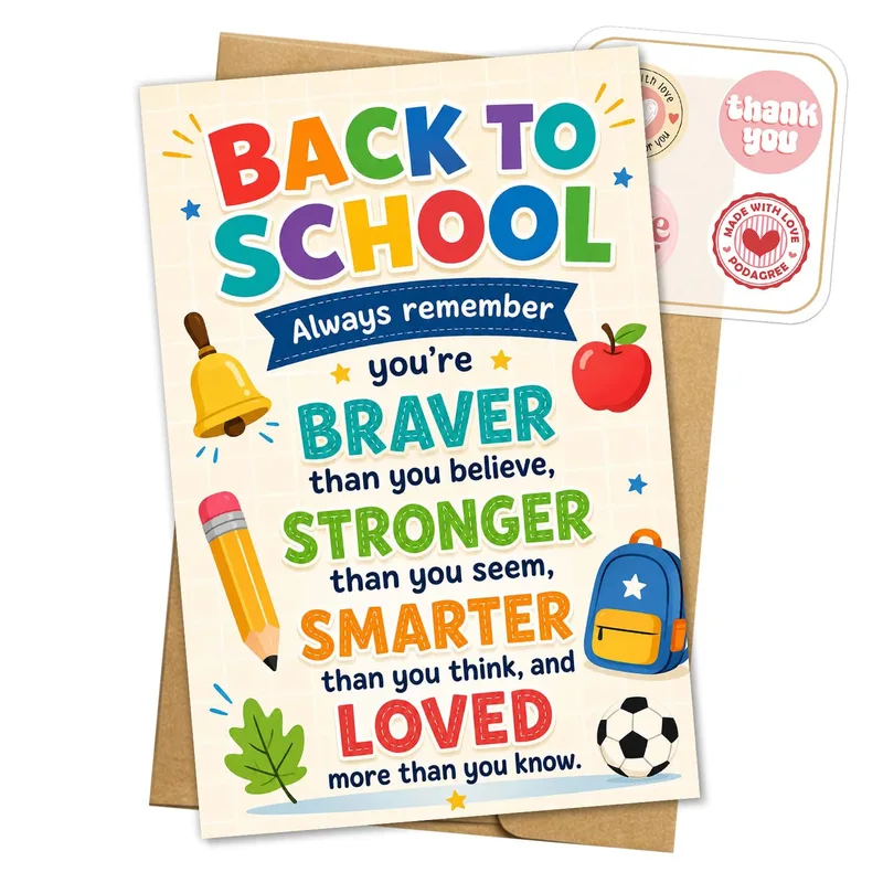 To School Type Encouragement Card for Braver Students