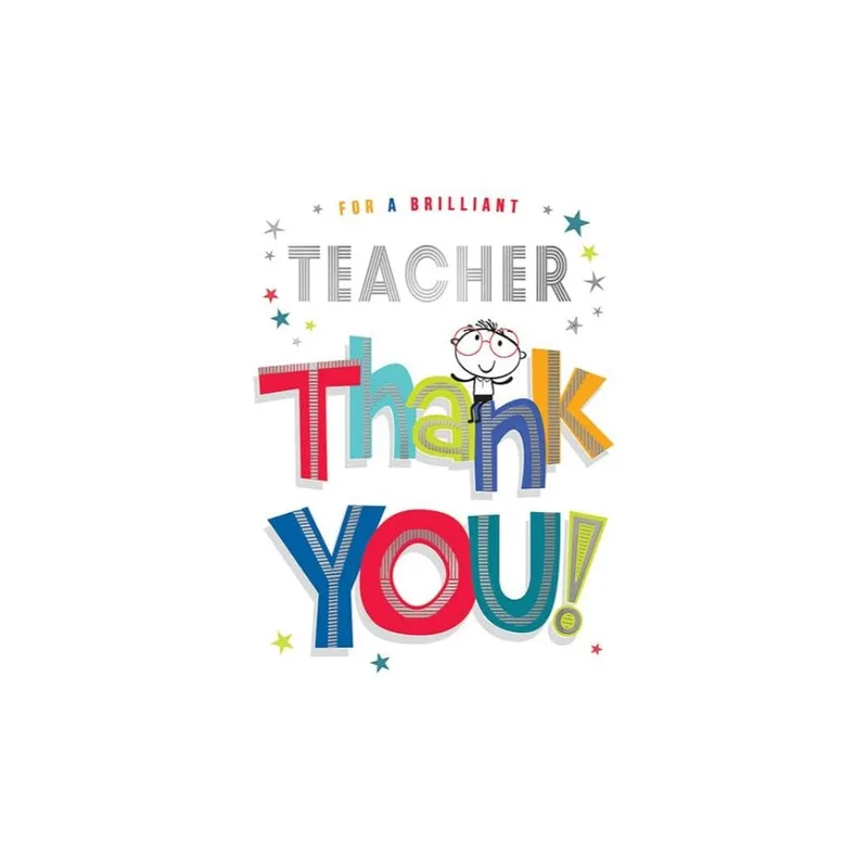 Bold Block Letters Teacher Card for a Brilliant Educator
