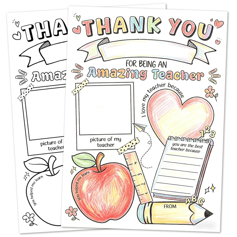 Coloring Activity Page Teacher Card for Gratitude