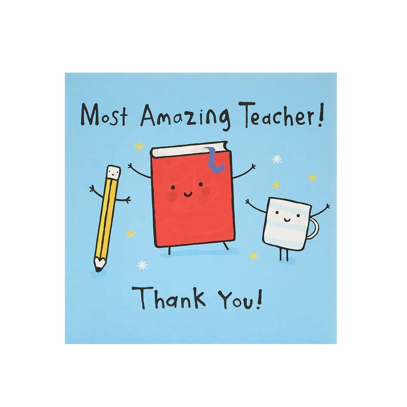 Blue Book Pencil Teacher Card for Educators