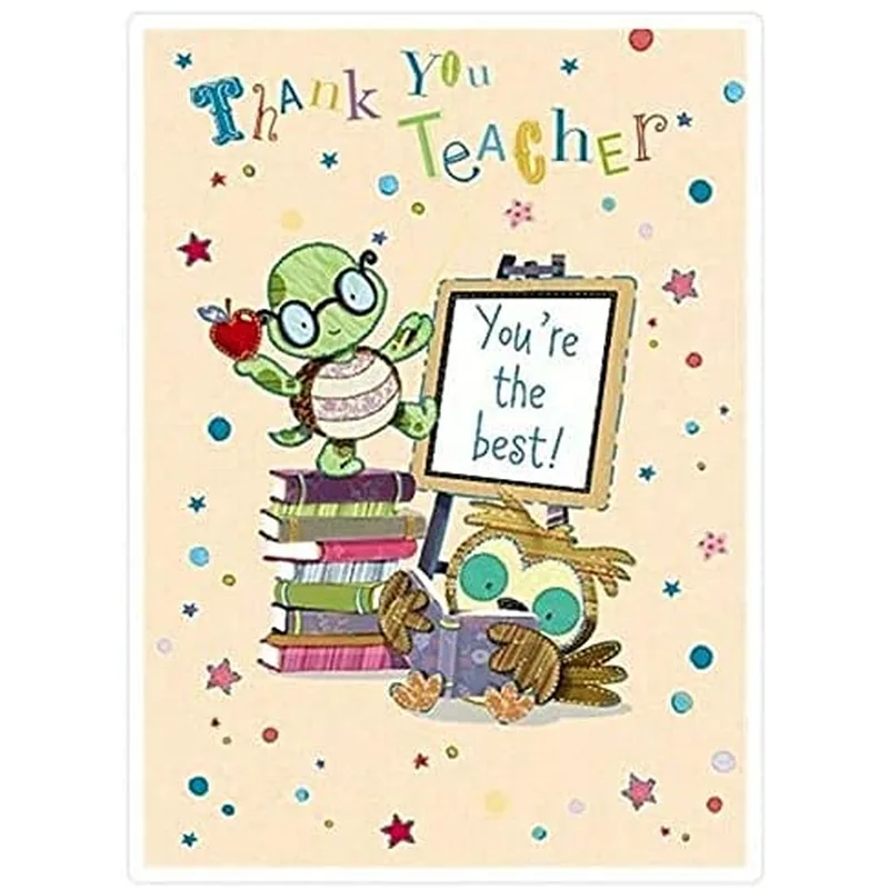 Reading Book Stack Teacher Card for Educators