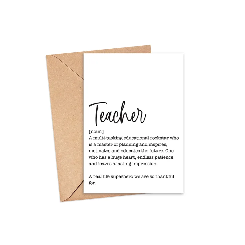 White Definition Card Teacher Card: A Dictionary Style Tribute