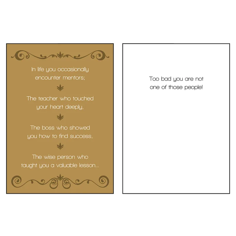 Brown Panel Ornate Border Card for Disappointing Mentors