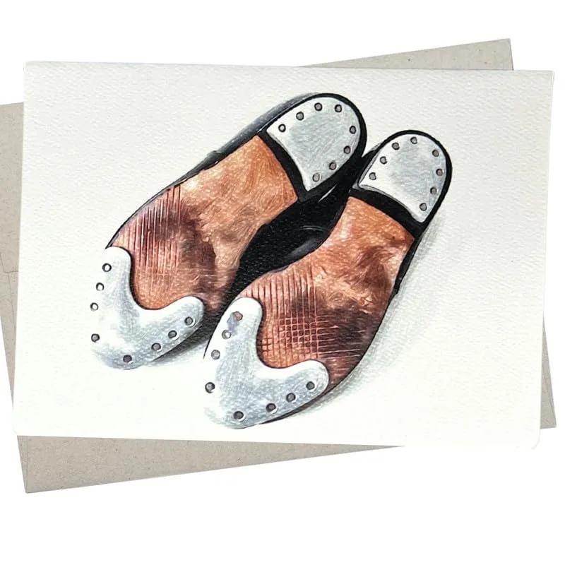 Silver Tap Shoes Painting Card for Dancers and Teachers