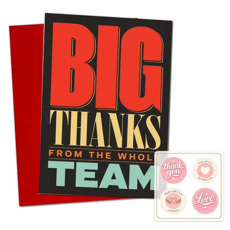 Red Big Typography Coworker Card