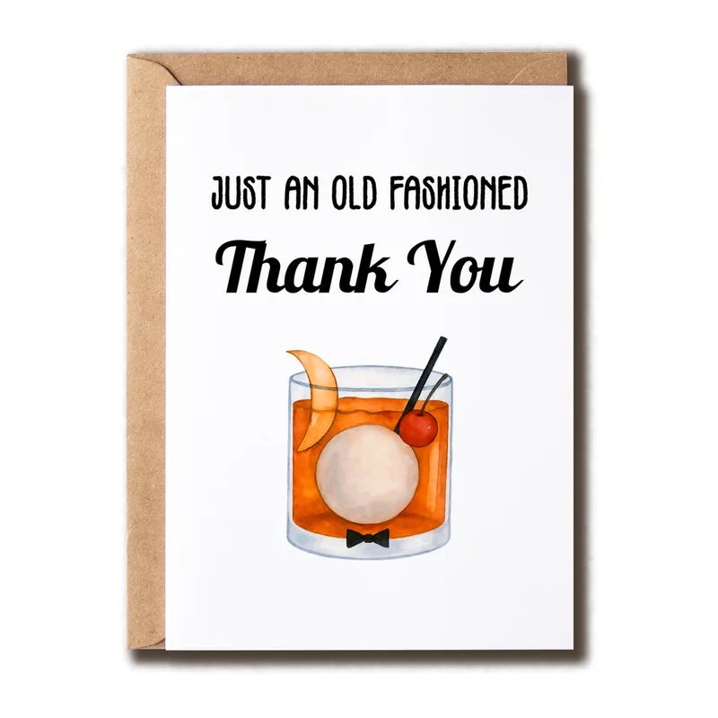 Glass Pun Card Thank You Card: Just an Old Fashioned Design