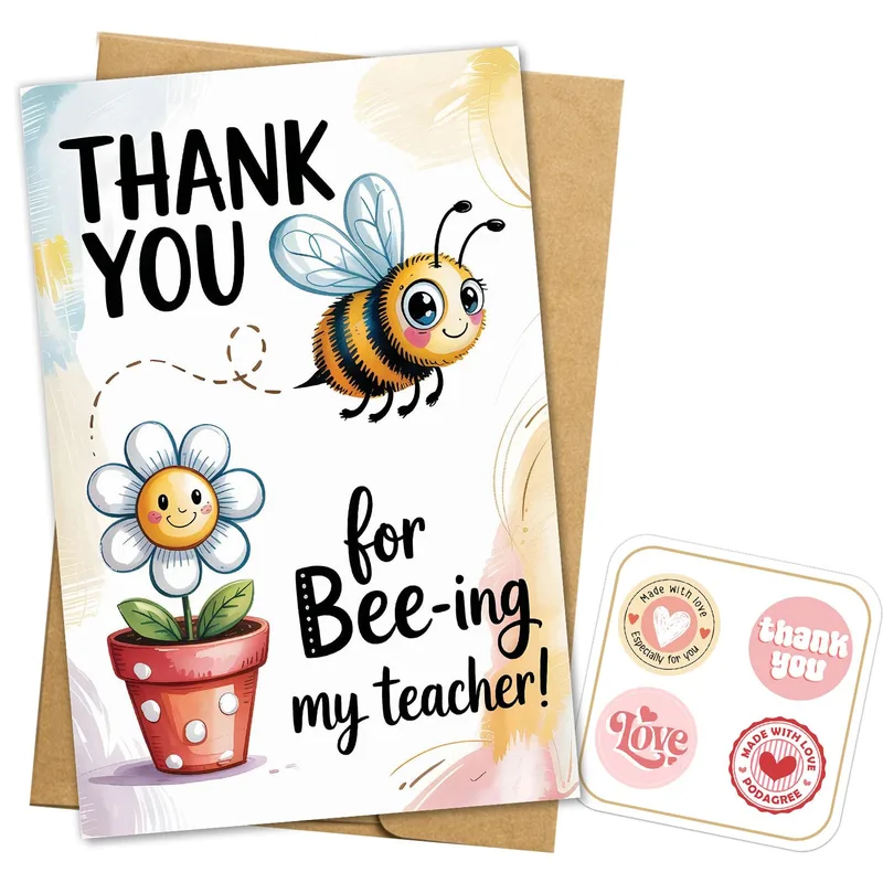 Daisy Flower Pot Teacher Card for Bee-ing My Teacher