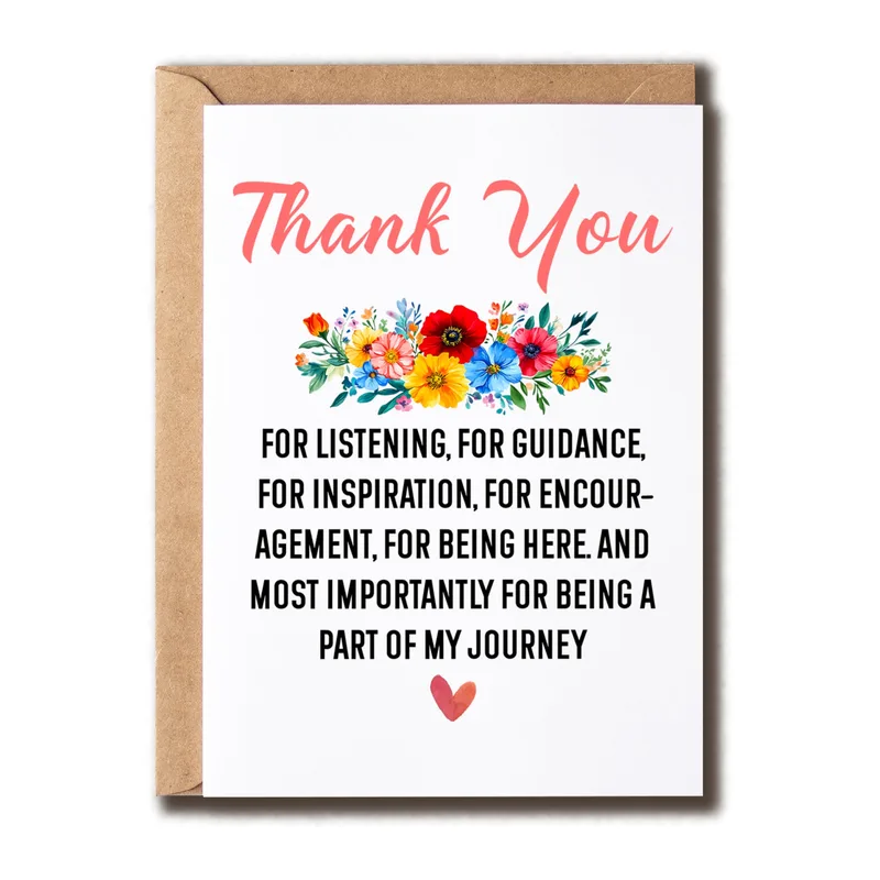 Clean White Card Thank You Card for Mentor and Guide Appreciation